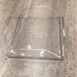 Passover matzoh tray clear acrylic